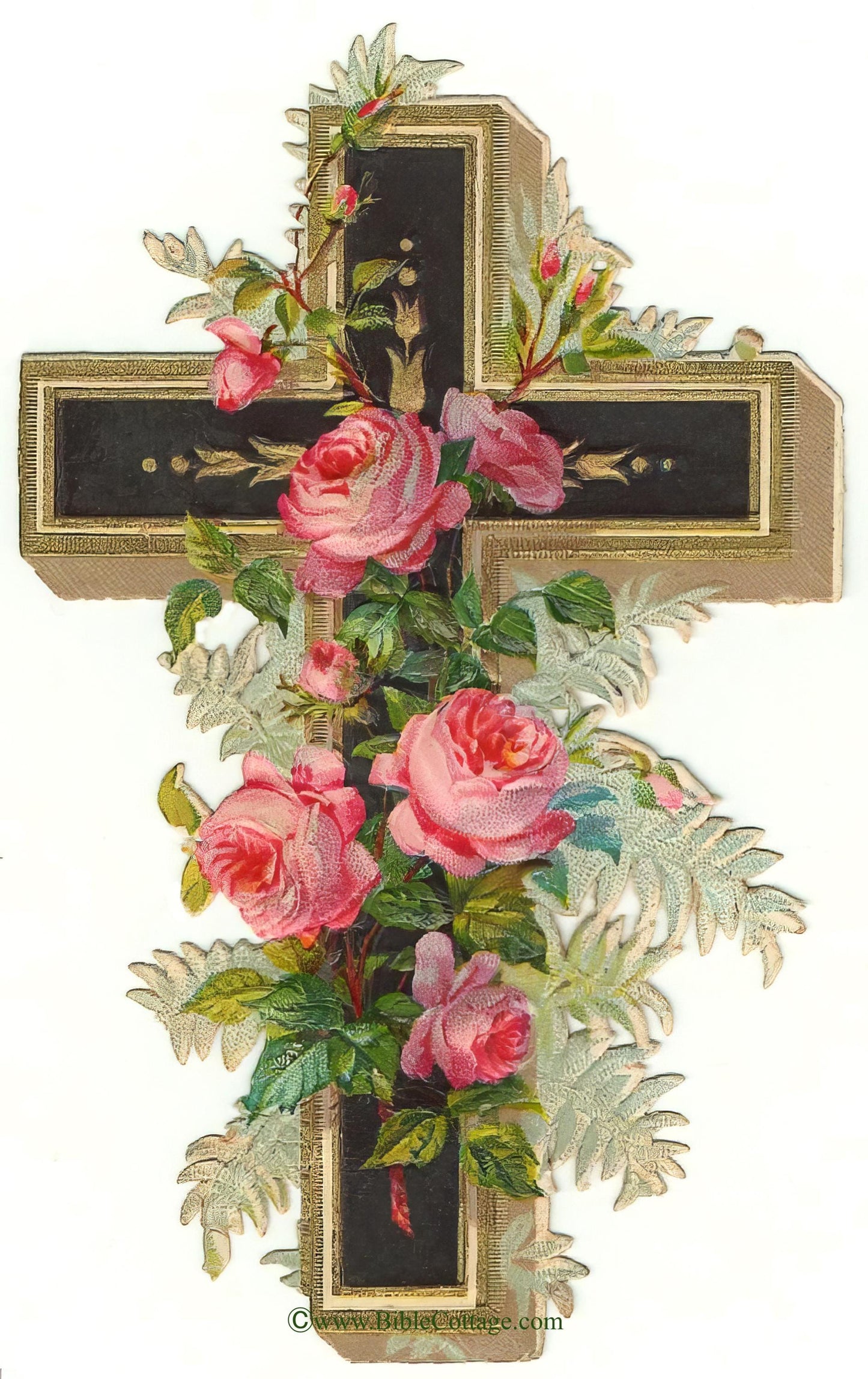 Victorian Rose Cross – Vintage Bible Art – Inspiring and Encouraging