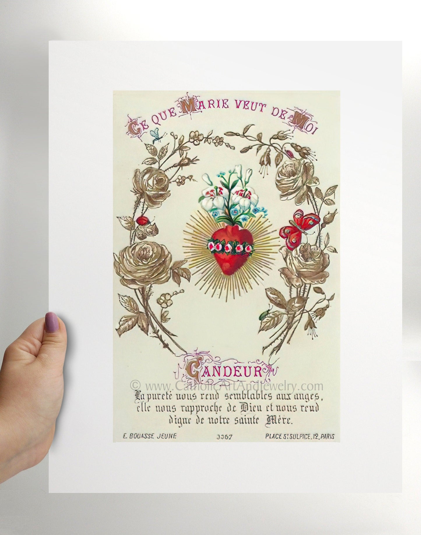 Candor – Based on a Vintage French Holy Card – Catholic Art - Catholic Art and Jewelry