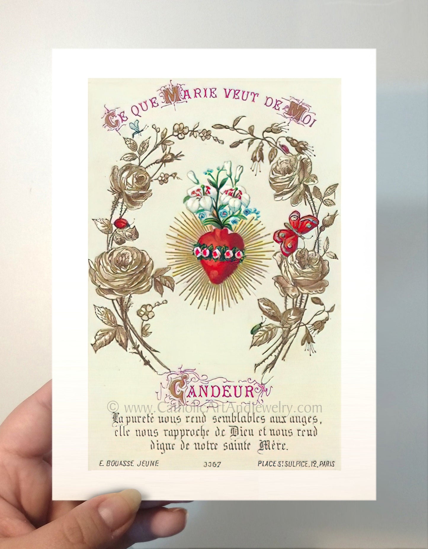 Candor – Based on a Vintage French Holy Card – Catholic Art - Catholic Art and Jewelry