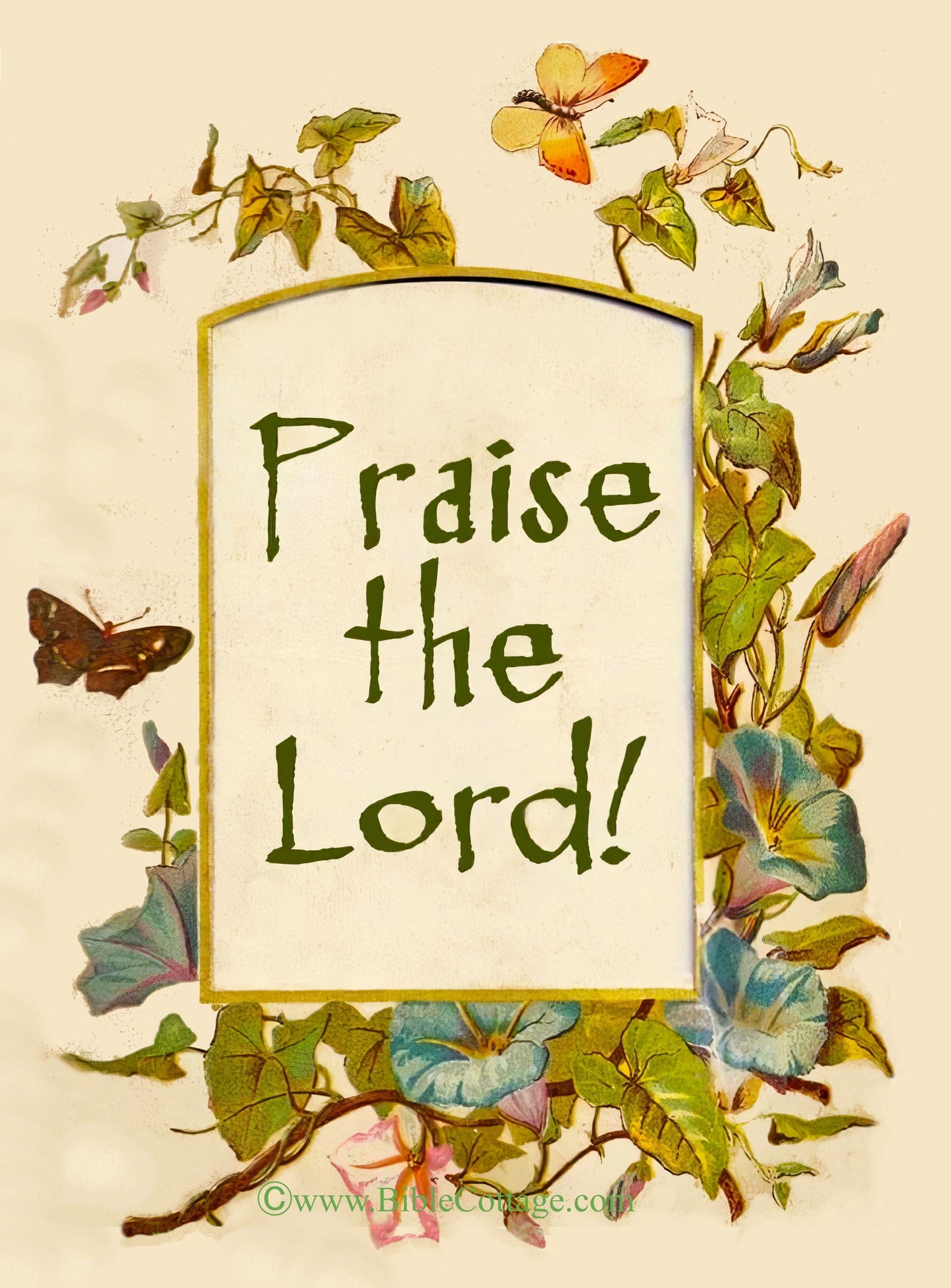 New! Praise the Lord – Psalm 103 – Vintage Bible Art – Inspiring and Encouraging