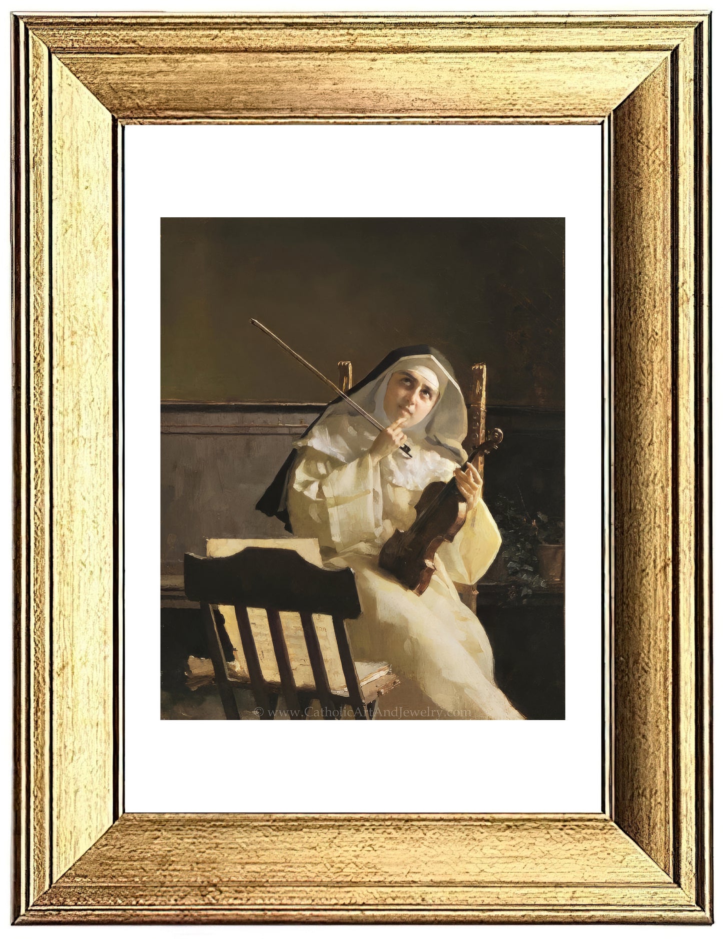 a painting of a woman with a violin