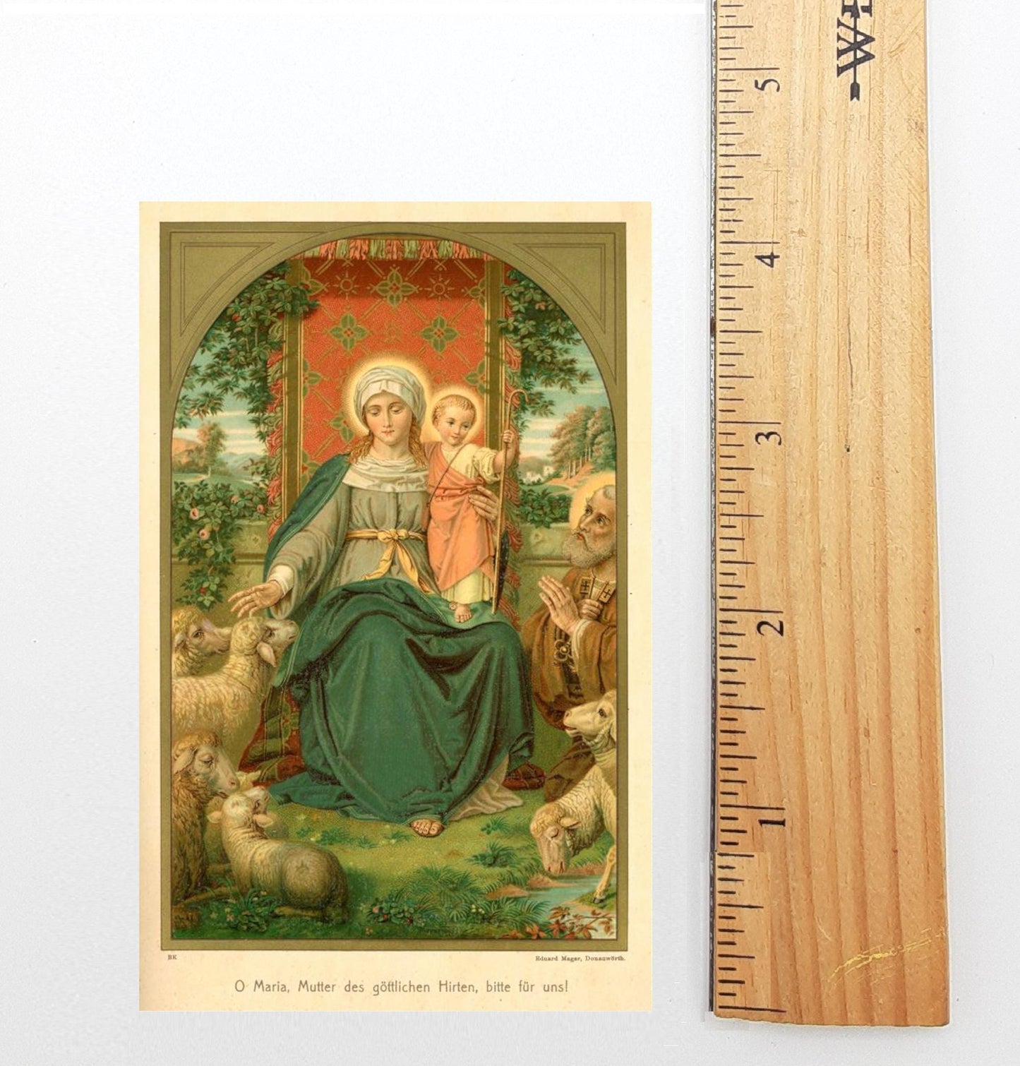 New! Divine Shepherdess – Our Lady Mother of the Divine Shepherd – B Kuhlen – Based on a Vintage Holy Card – pack of 10/100/1000