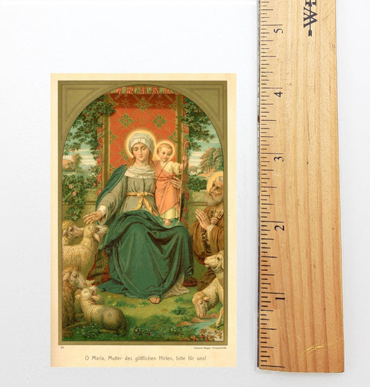 New! Divine Shepherdess – Our Lady Mother of the Divine Shepherd – B Kuhlen – Based on a Vintage Holy Card – pack of 10/100/1000