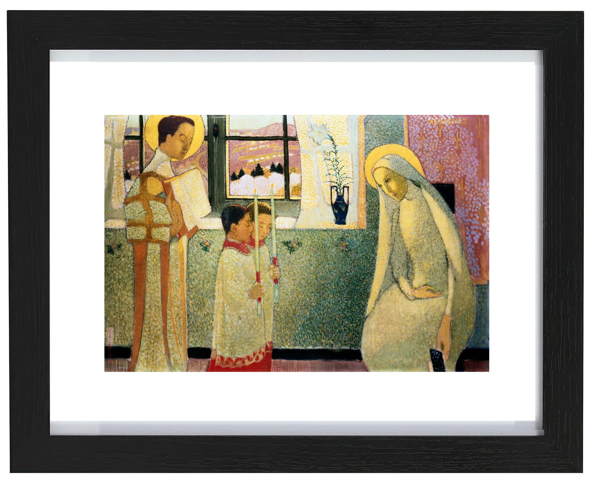 a painting of a woman holding a child