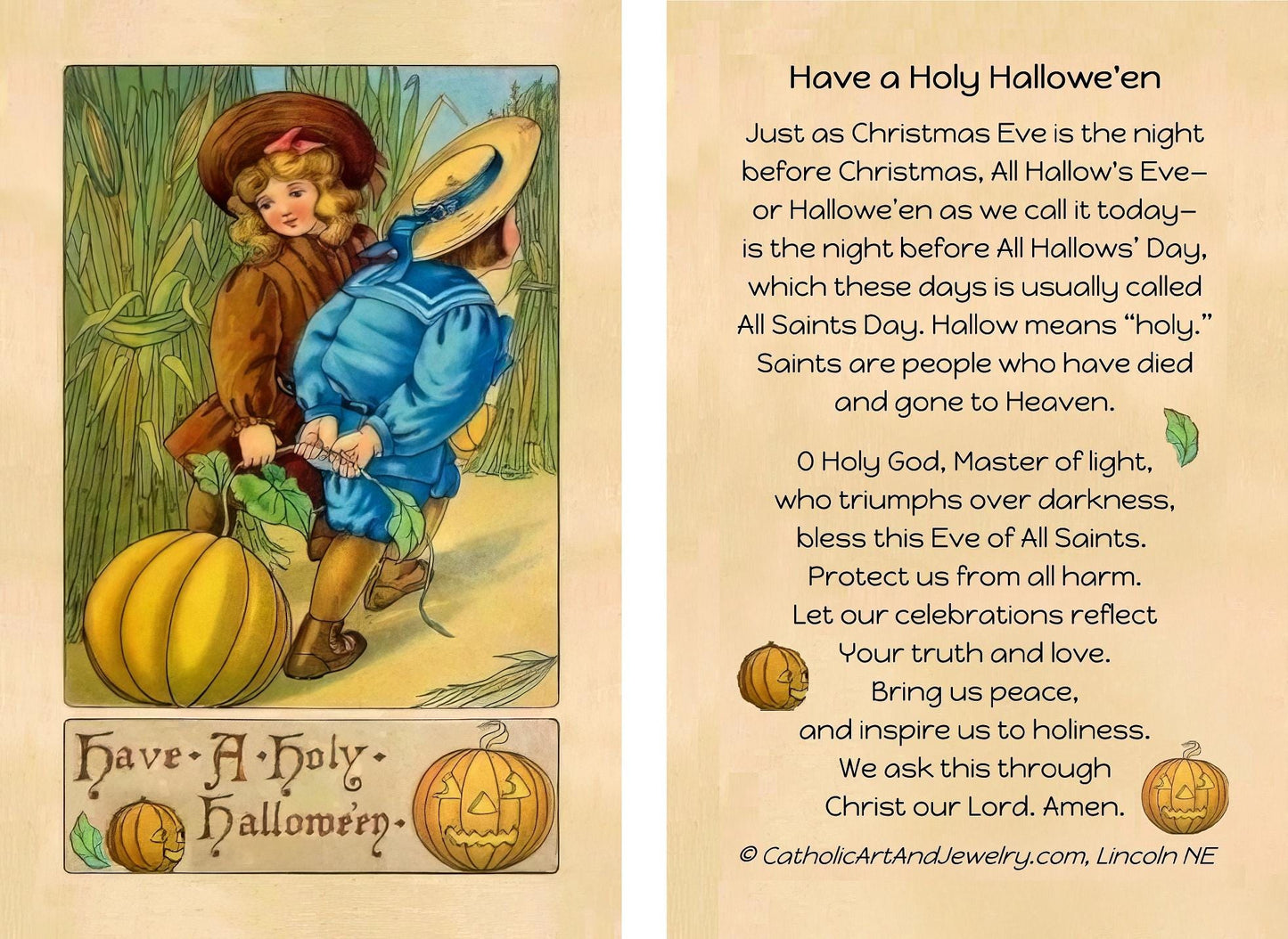New! Halloween Holy Cards – Variety Pack of 8 – Reclaiming a Christian Holiday