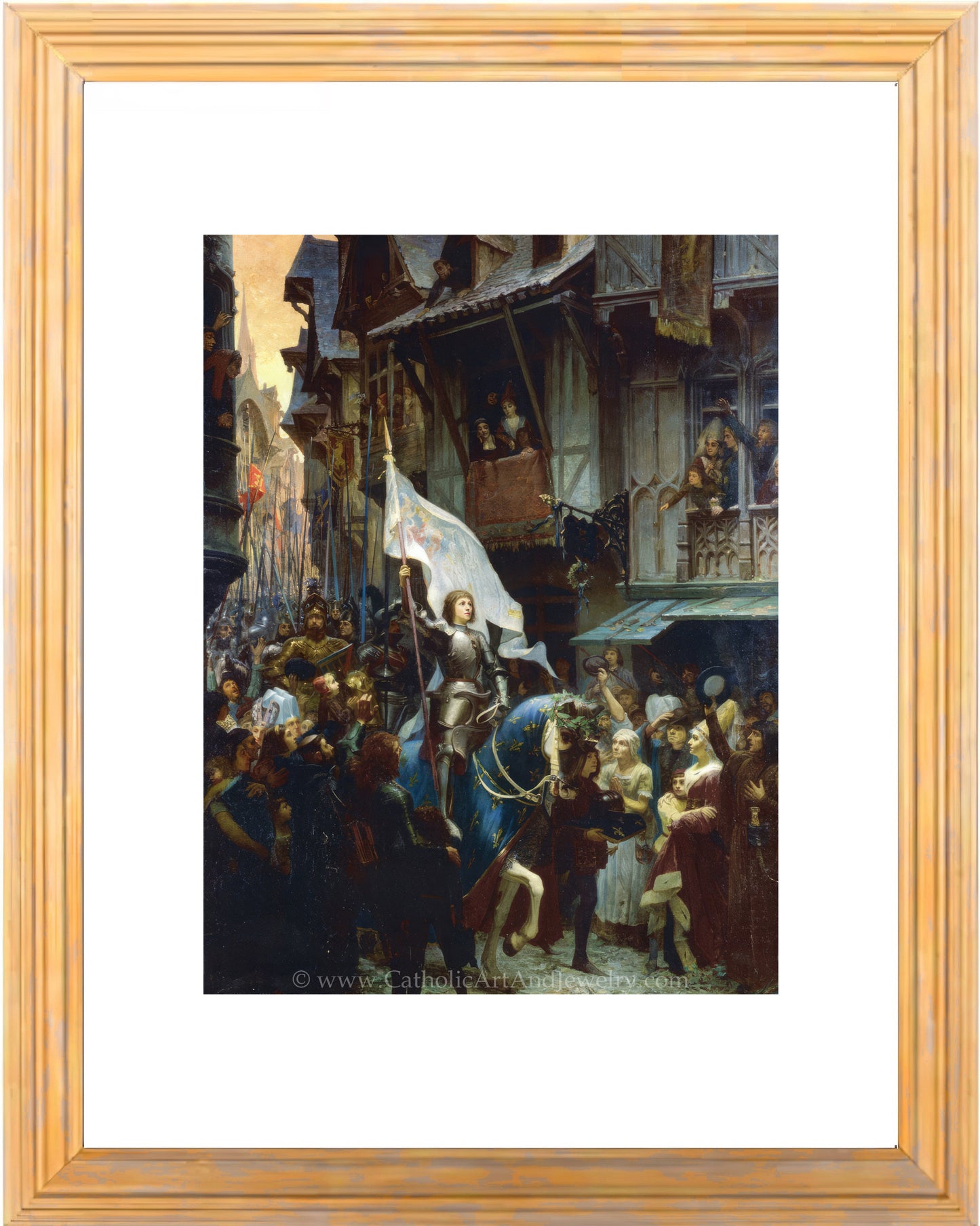 a painting of a man holding a white flag