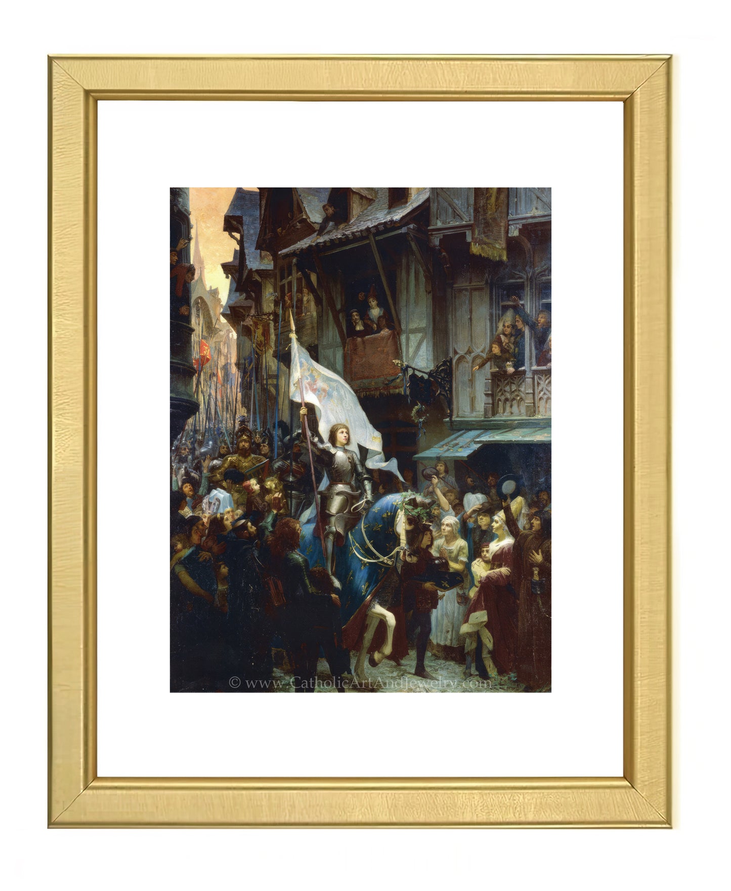 a painting of a man holding a white flag