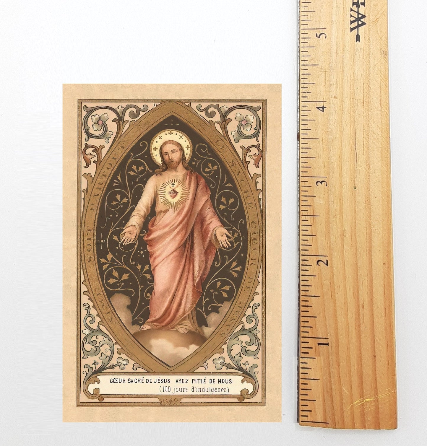 New! Litany of the Sacred Heart – Restored Vintage Sacred Heart Holy Card – pack of 10/100/1000