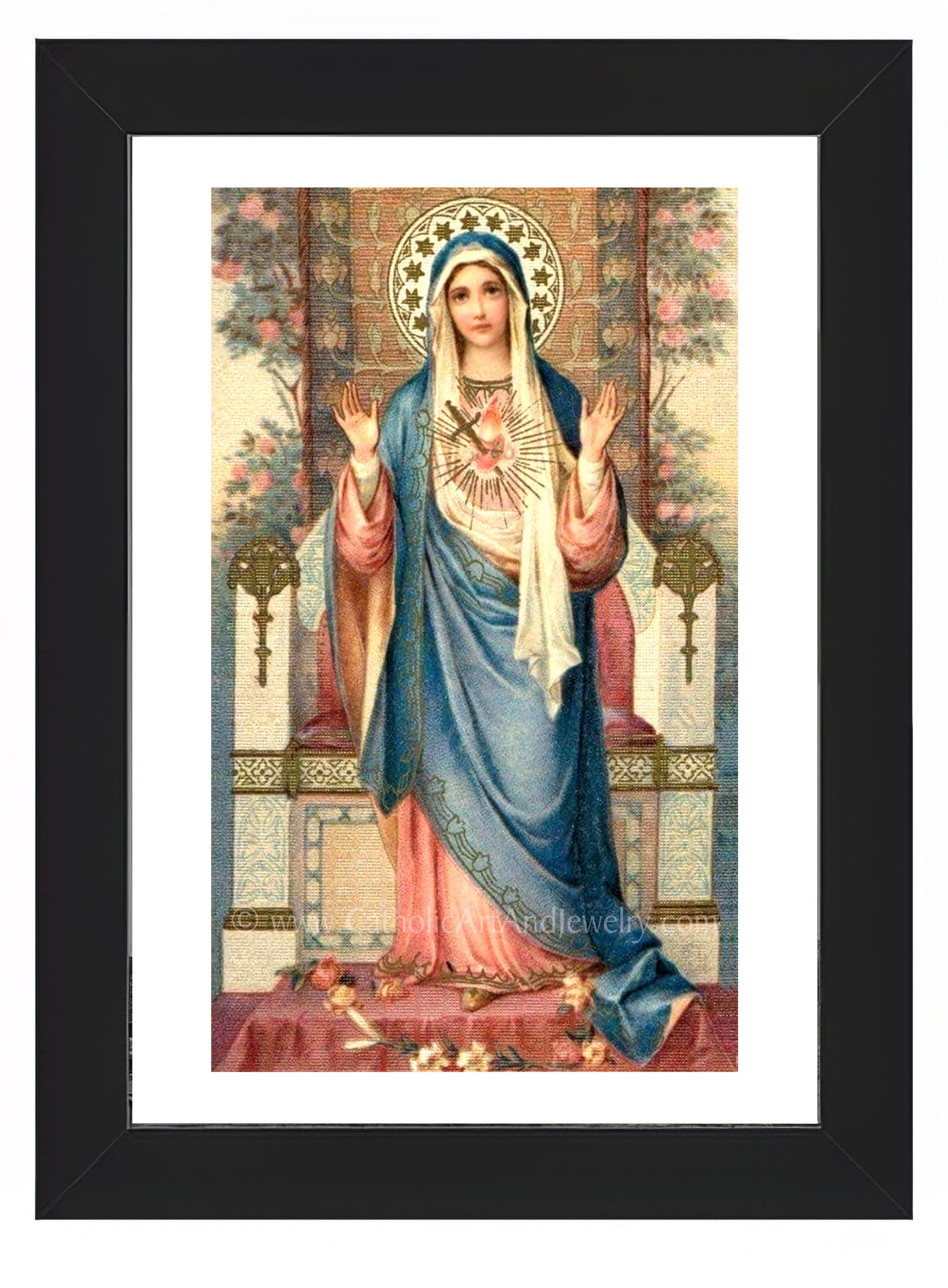 a painting of a woman in a blue dress