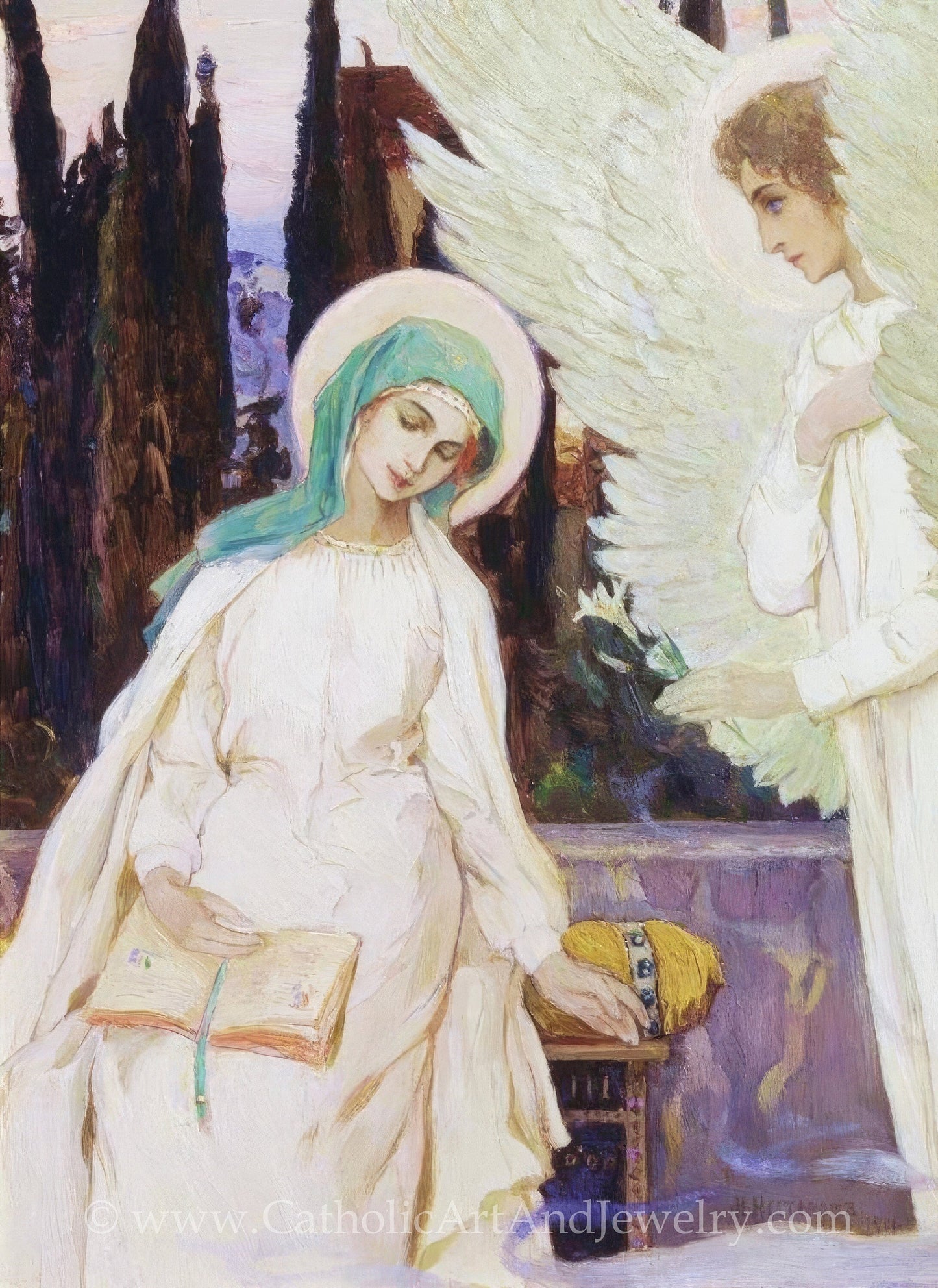 New! The Annunciation by Mikhail Nesterov 1901 – Vintage Catholic Art Print – Archival Quality