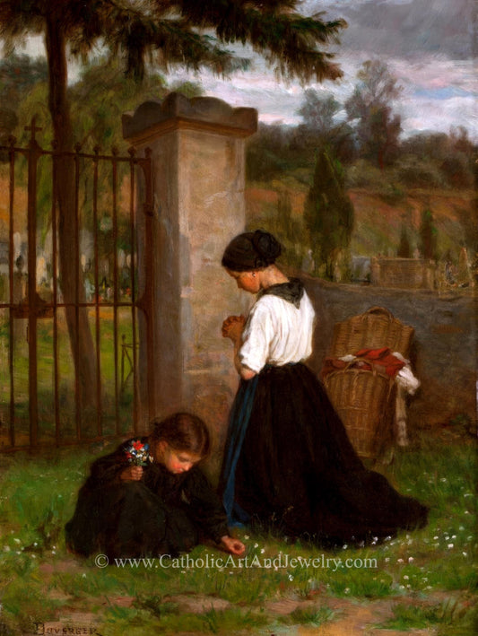 New! Mother and Daughter, in Remembrance – Théophile Emmanuel Duverger – Beautiful Catholic Art – Memorial Day – Archival Quality