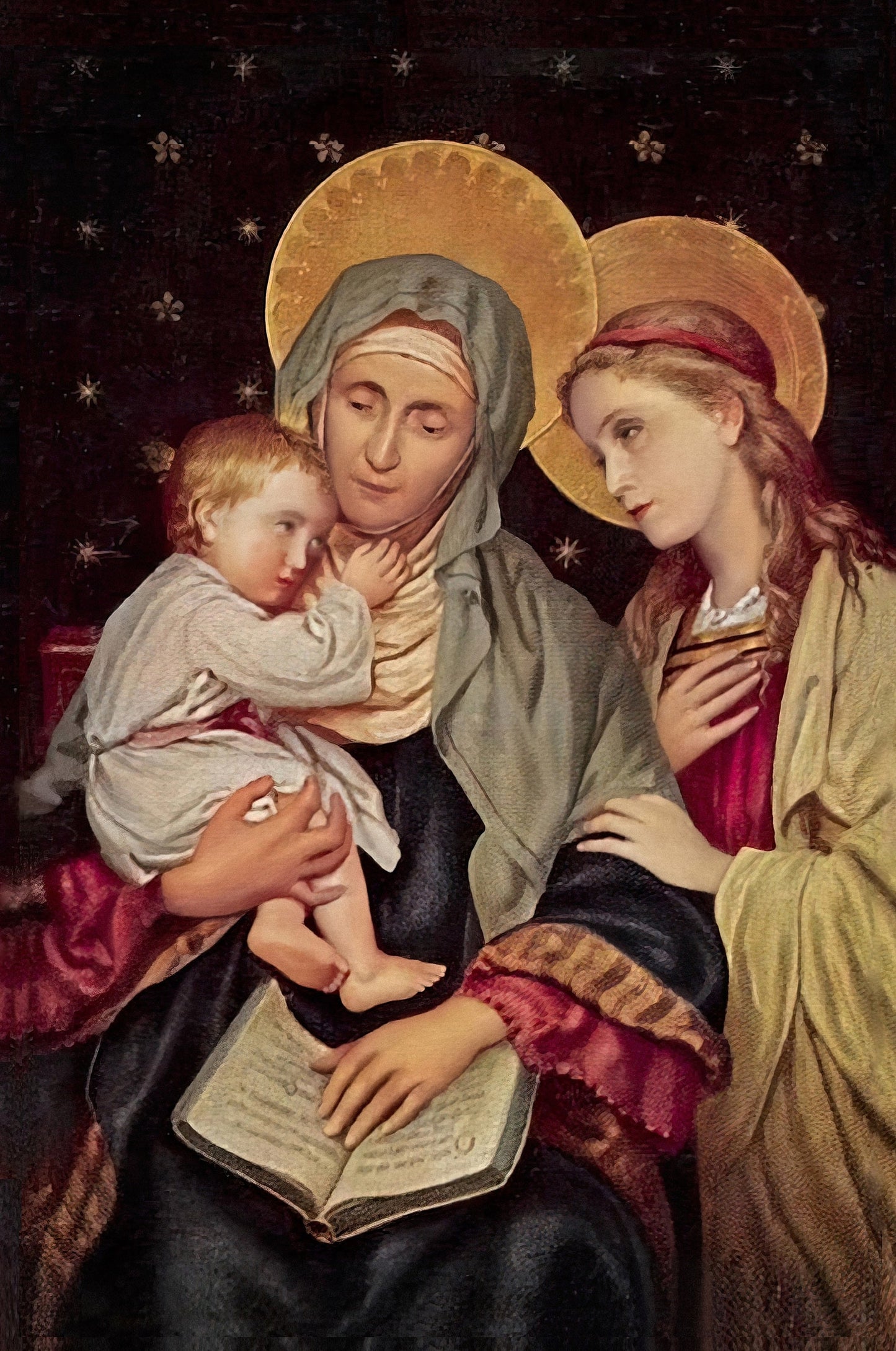 St Anne, Grandmother of the Church – Intercession Prayer – Restored Vintage Holy Card – pack of 10/100/1000