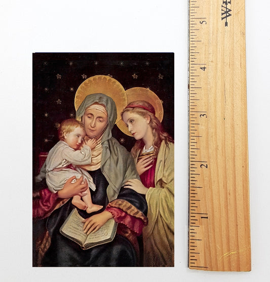 St Anne, Grandmother of the Church – Intercession Prayer – Restored Vintage Holy Card – pack of 10/100/1000
