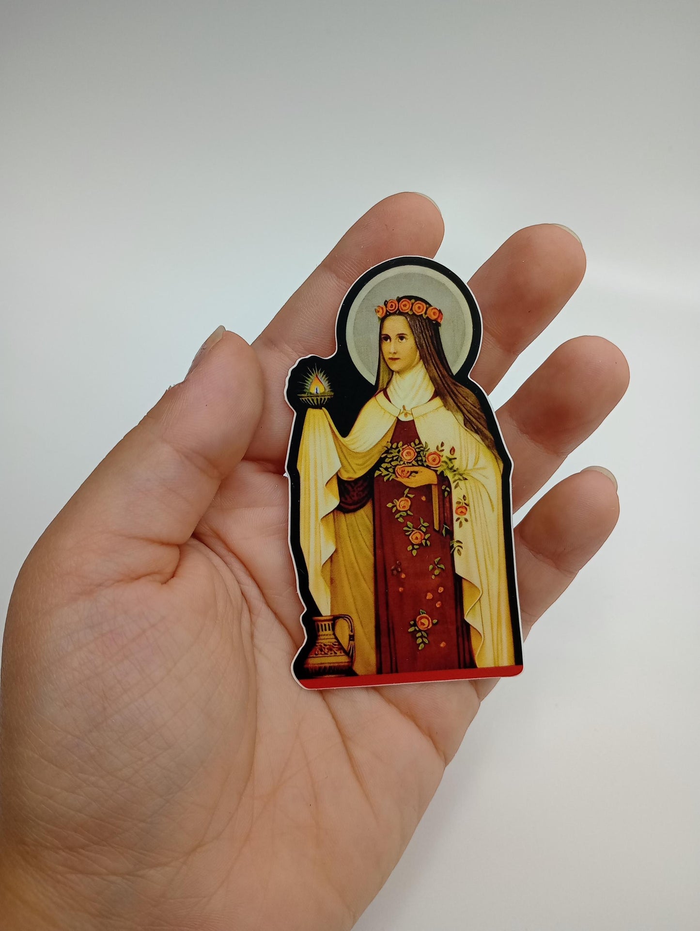 Therese of Lisieux – Catholic Sticker – Based on Beuron Art Holy Card – High Quality Vinyl