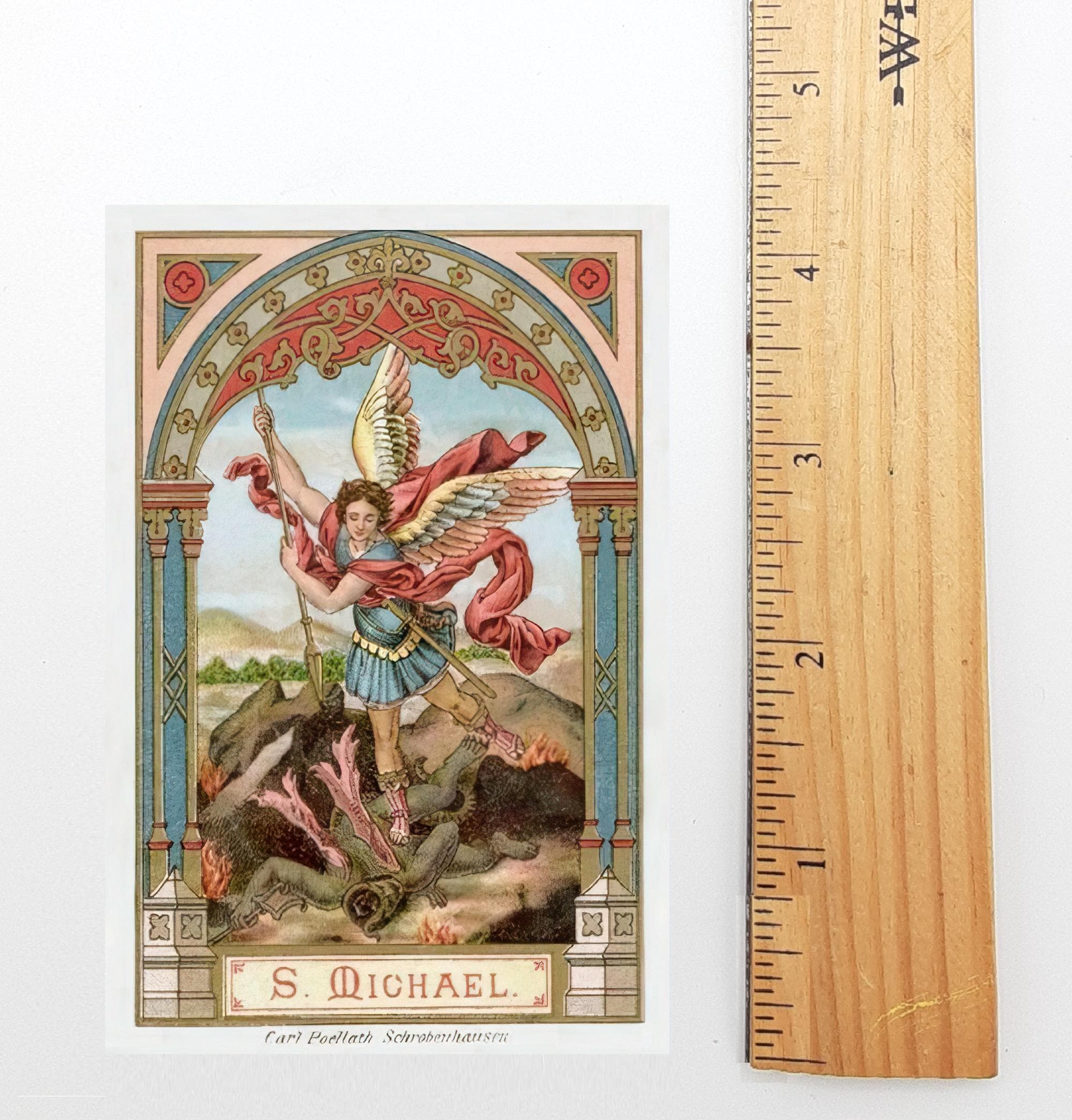 St. Michael Holy Cards Michaelmas Restored Holy Card from Germany Catholic Art and Jewelry St. Michael Holy Cards Michaelmas Restored Holy Card from Germany Catholic Art and Jewelry