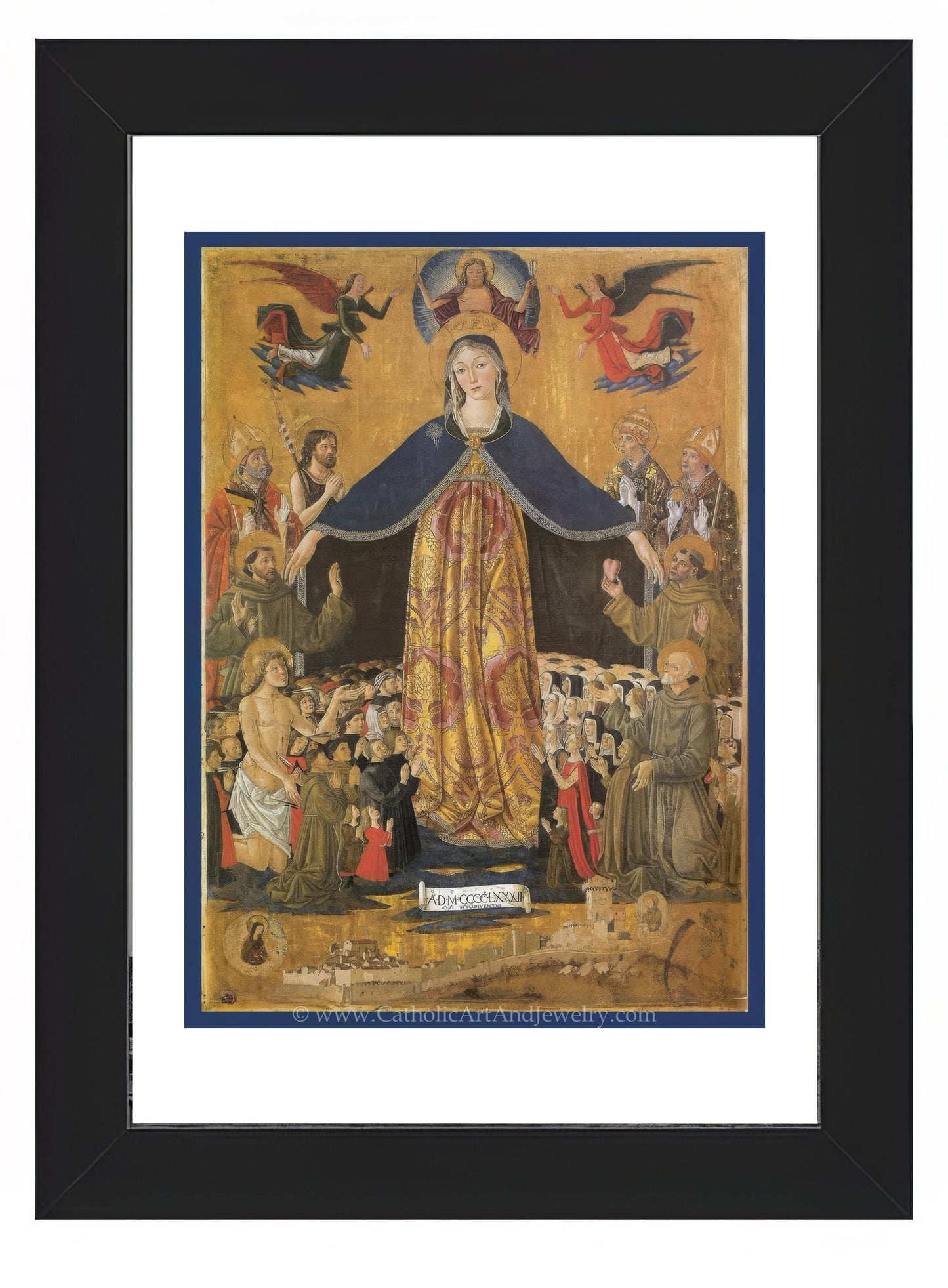 Mother of Mercy – Madonna della Misericordia – by Bartolomeo Caporali– Traditional Catholic Art Print – Archival Quality