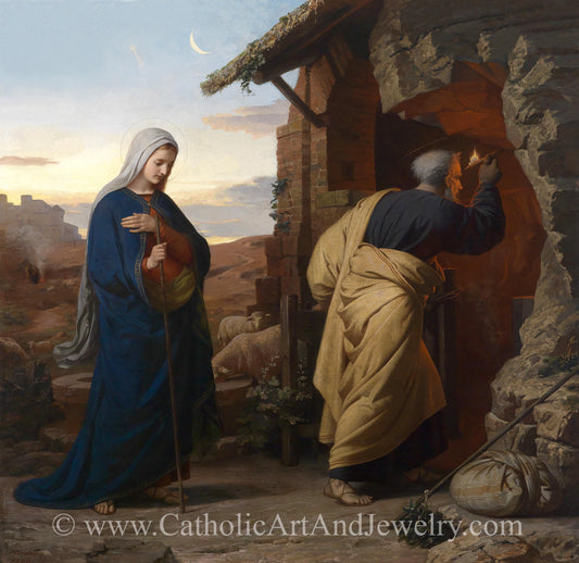 On the Eve of the Birth of Christ – Michael Rieser – Am Abend vor Christi Geburt – 1869 – Archival Quality – Catholic Gift – Catholic Christmas