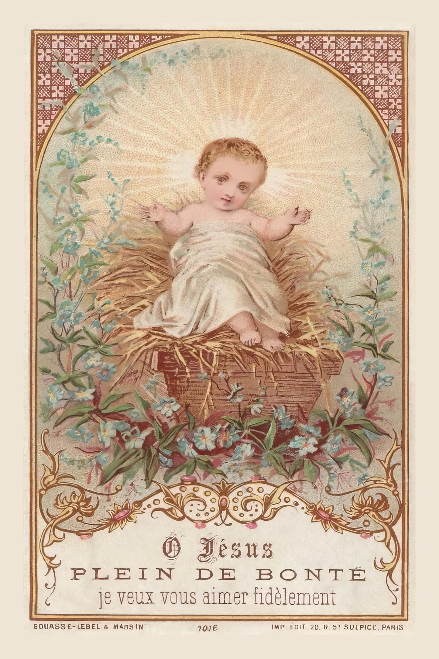 Christmas Holy Card #16 – I Want to Love You Faithfully! – pack of 10/100/1000 – Stocking Stuffer – Restored Vintage Card