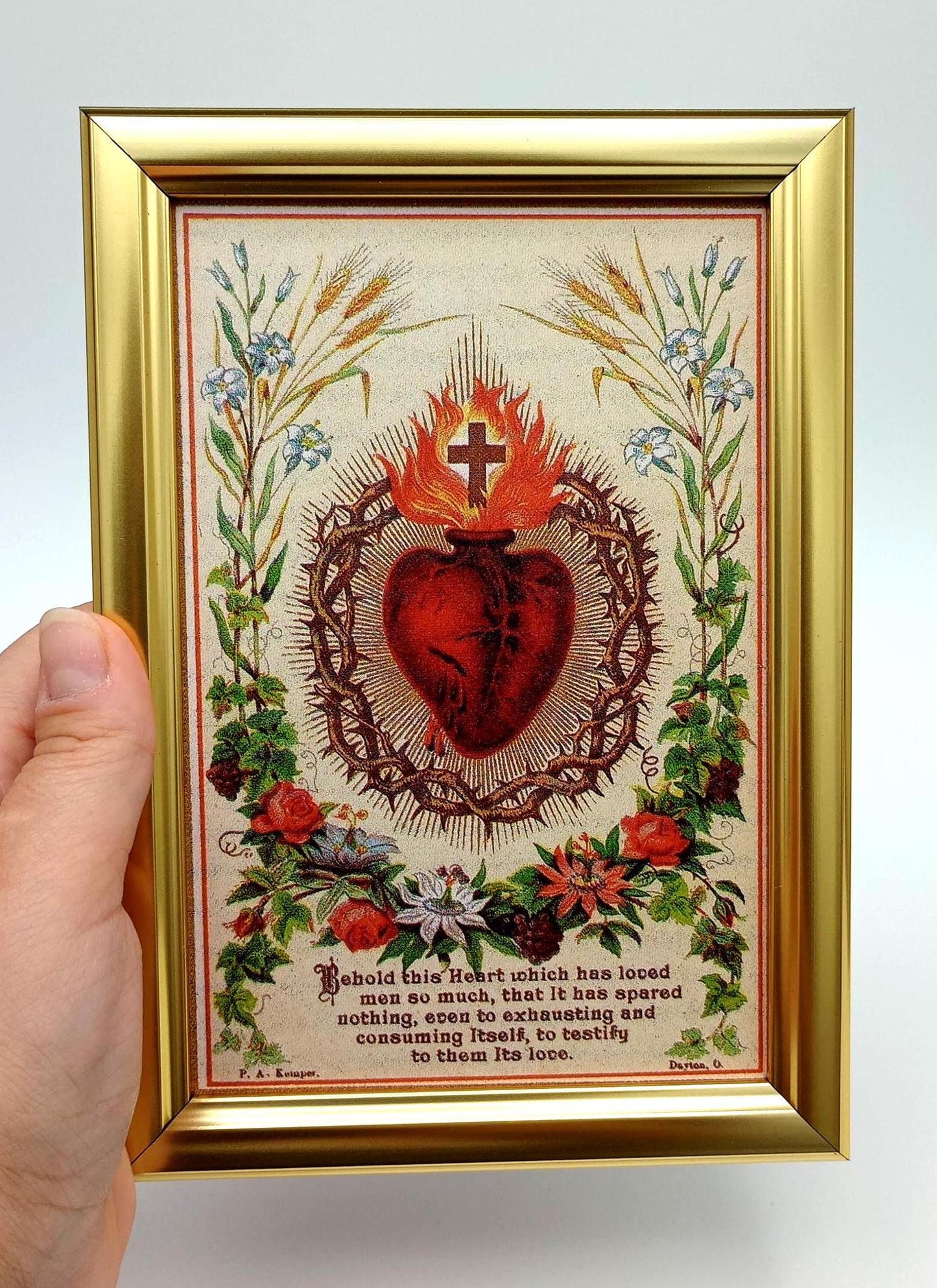 Sacred Heart – 4x6" Framed Picture – Catholic Keepsake