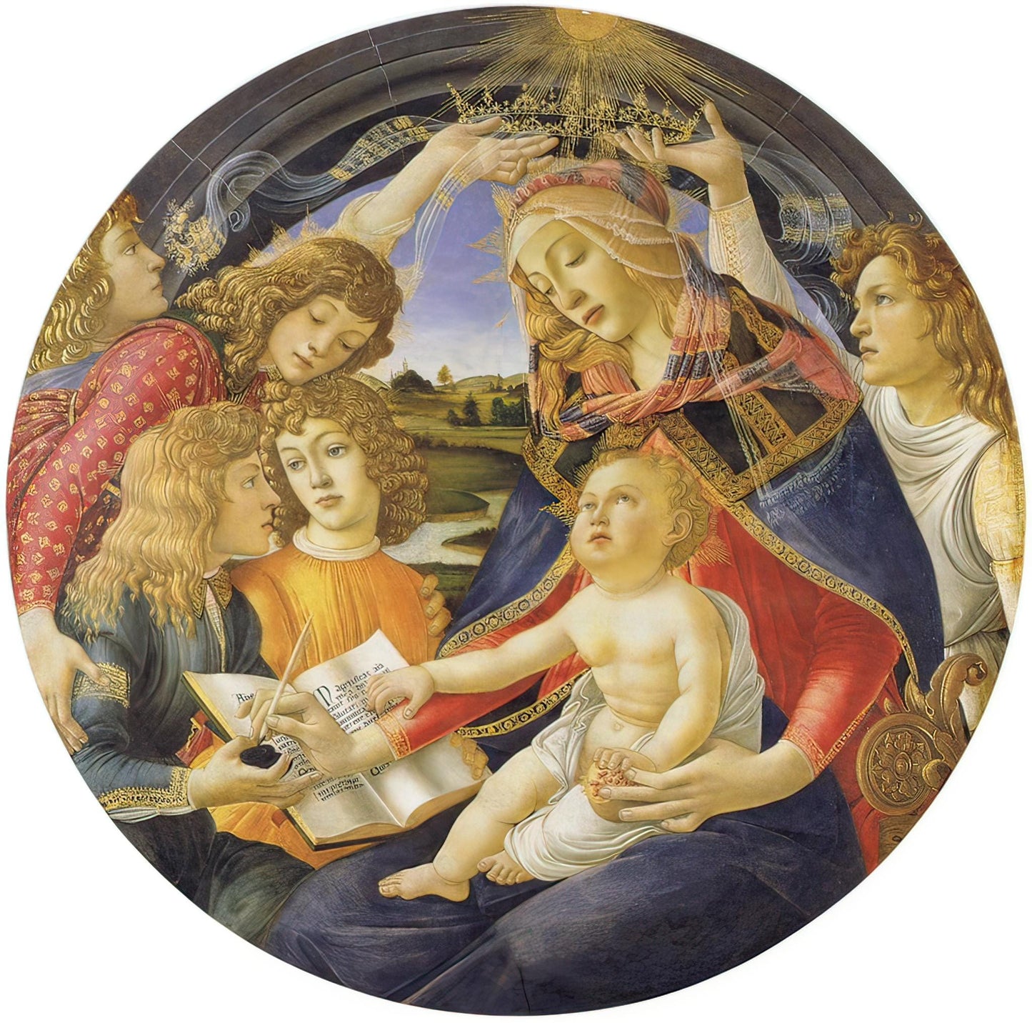 Madonna of the Magnificat by Boticelli – 3" Round – Non-fading – High Quality Vinyl