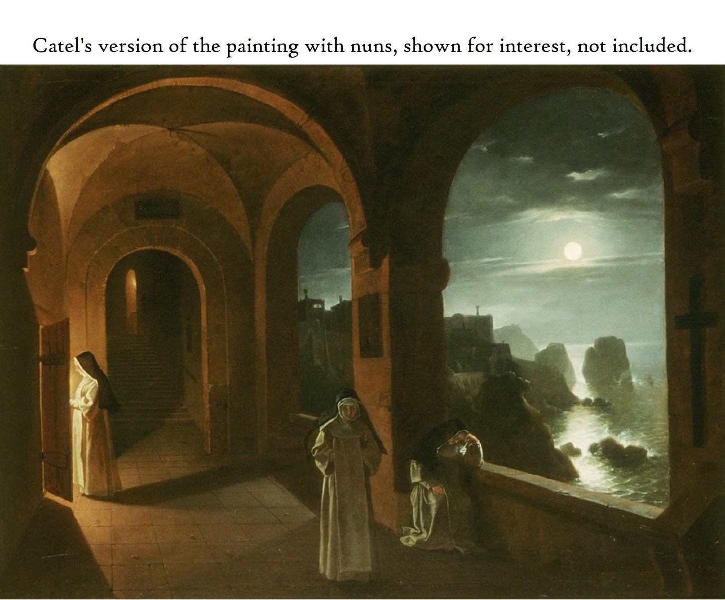 Carthusian Monks at the Certosa Monastery on Capri – Franz Ludwig Catel – Beautiful Catholic Art – Catholic Gift – Calm and Meditative