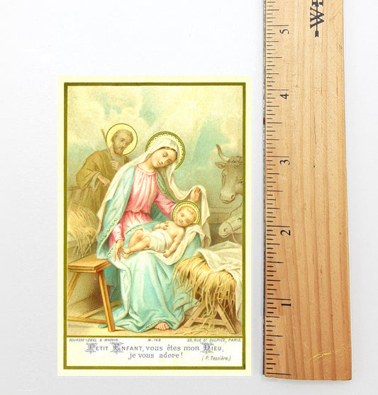 Christmas Prayer Card #4 – The Nativity – pack of 10/100/1000 – Stocking Stuffer – Keeping Christ in Christmas! – Restored Vintage Card