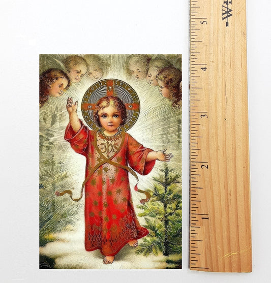 Christmas Prayer Card #5 – Jesus Red Robe – pack of 10/100/1000 – Stocking Stuffer – Keeping Christ in Christmas!–Restored Vintage Card