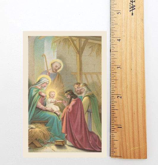 Christmas Holy Card #8 – Bouasse Jeune Magi – pack of 10/100/1000 – Stocking Stuffer– Restored Vintage Card