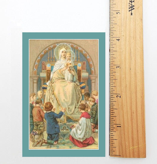 Christmas Prayer Card #12 – Mary and Jesus with Children – Secret of Christmas Paayer– pack of 10/100/1000 Keeping Christ in Christmas!