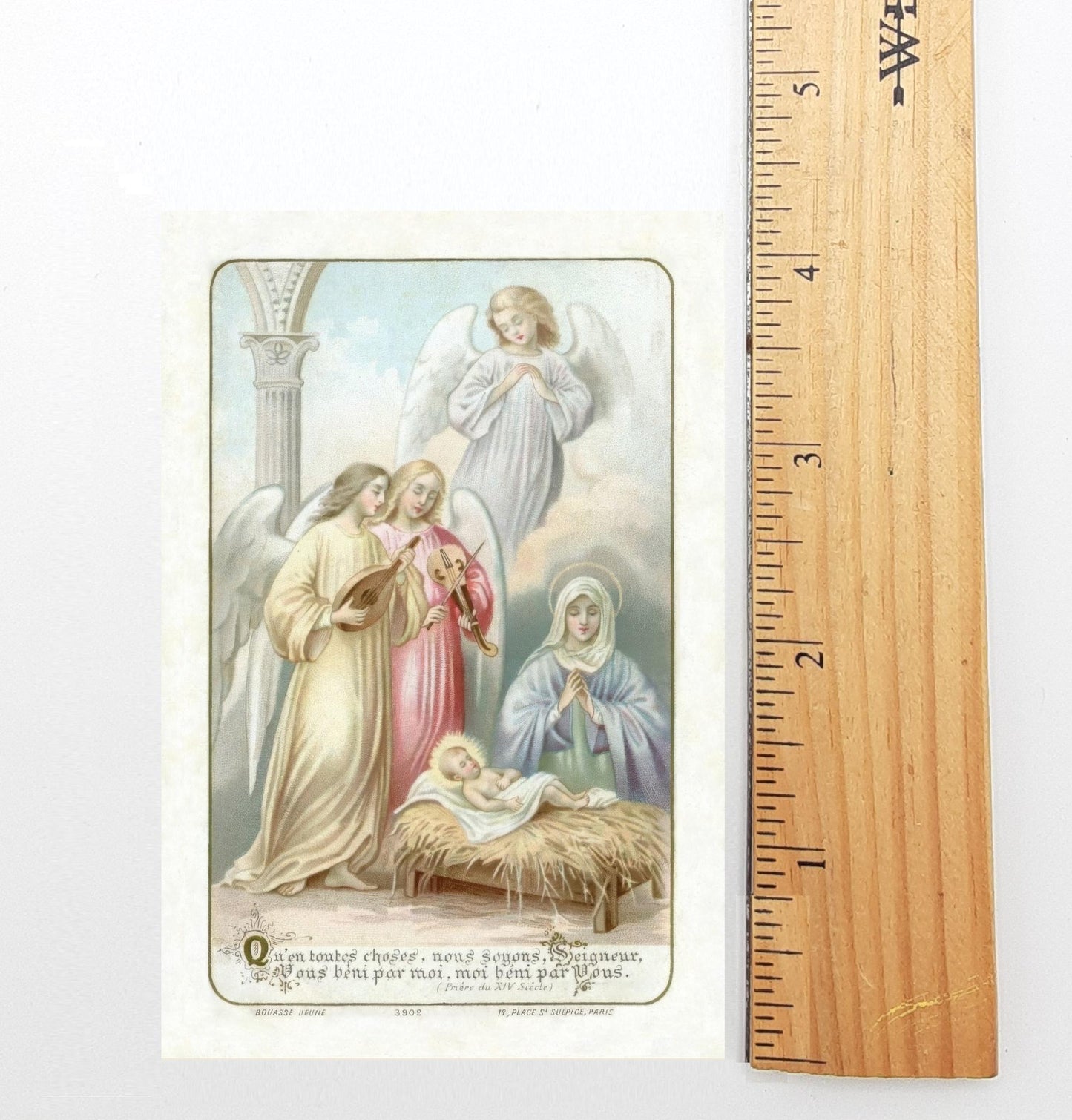 Christmas Holy Card #19 – A Christmas Blessing – pack of 10/100/1000 – Stocking Stuffer – Restored Vintage Card