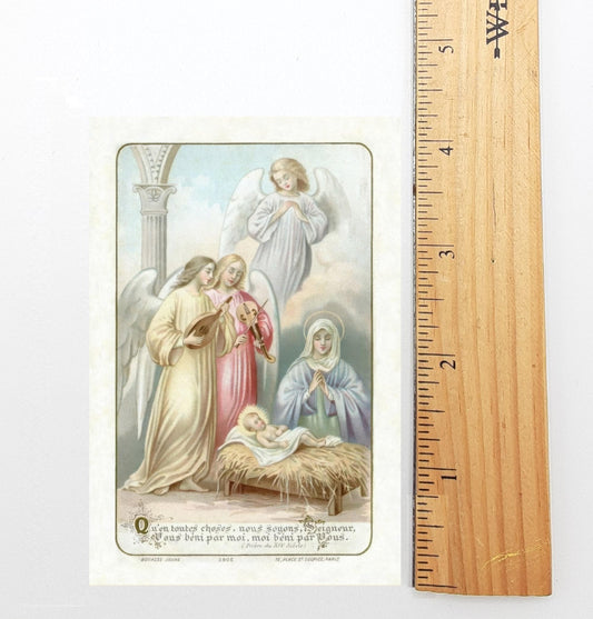 Christmas Holy Card #19 – A Christmas Blessing – pack of 10/100/1000 – Stocking Stuffer – Restored Vintage Card