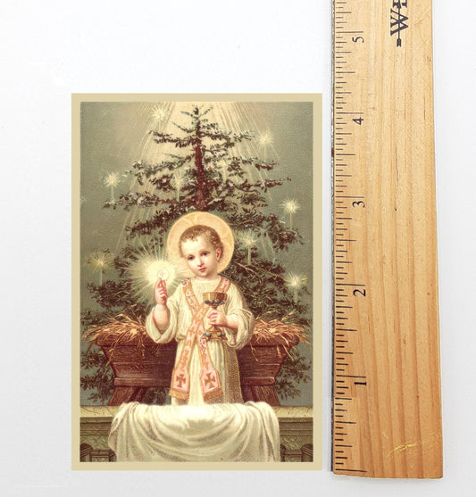 Christmas Holy Card #20 – Come Unto Me This Day – pack of 10/100/1000 – Stocking Stuffer – Restored Vintage Card