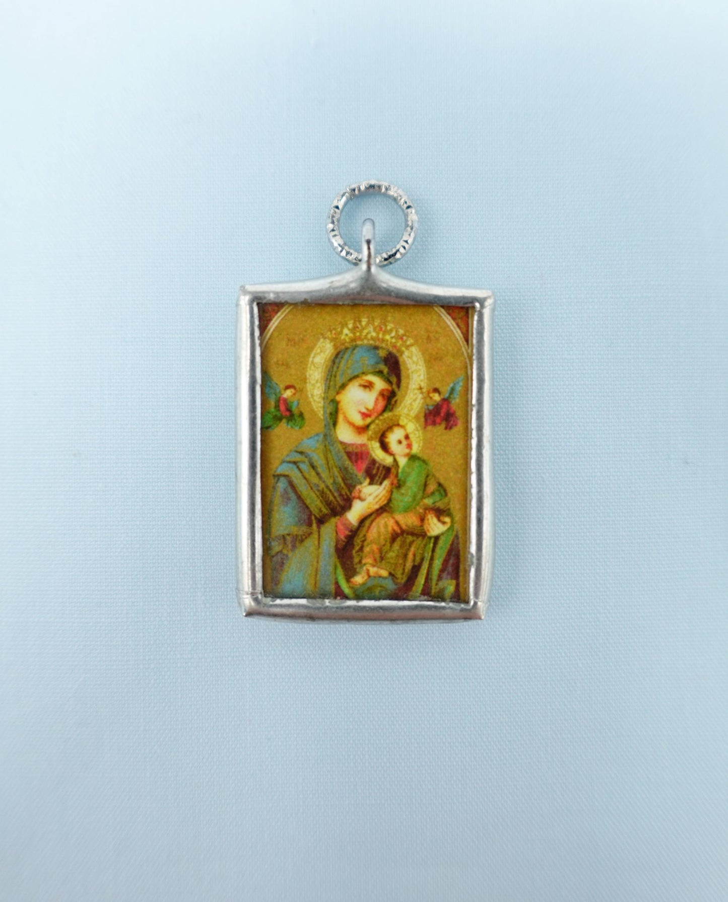 New! Our Lady of Perpetual Help Medal – Handmade Soldered Charm – Catholic Pendant