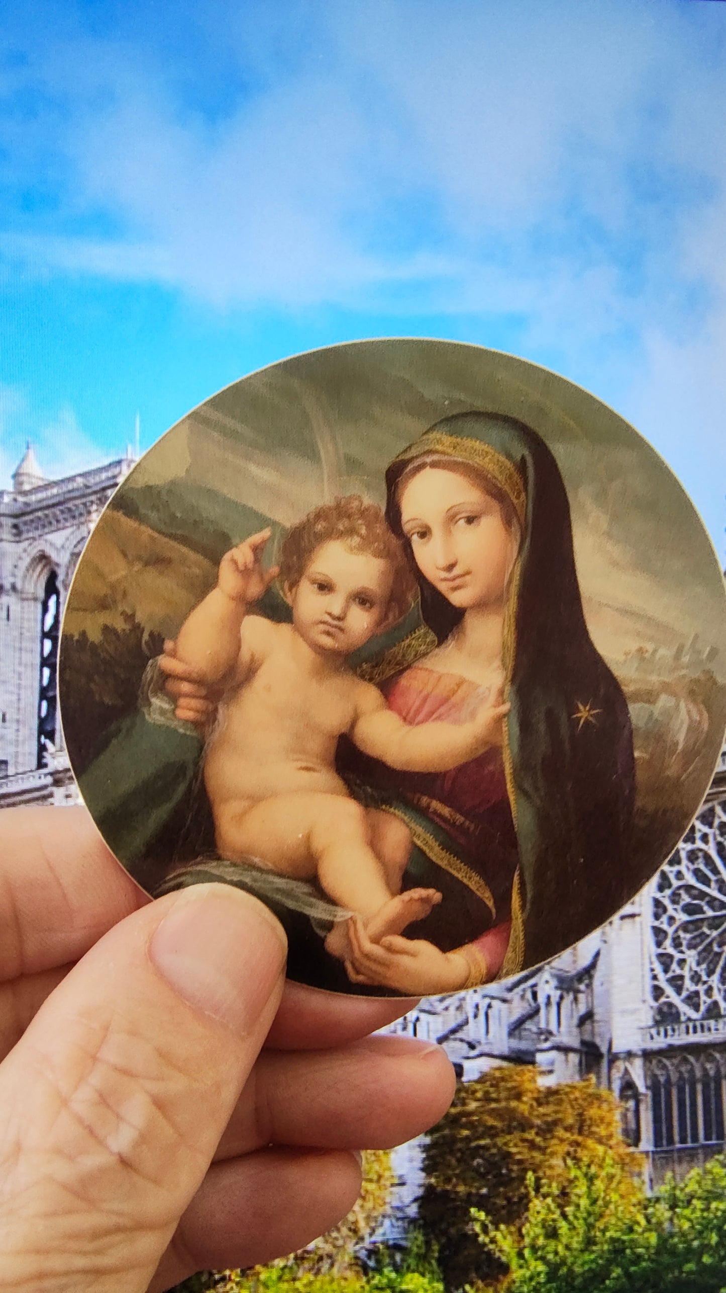 New! Madonna and Child – Giulio Licinio – 3" Catholic Sticker – High Quality Vinyl