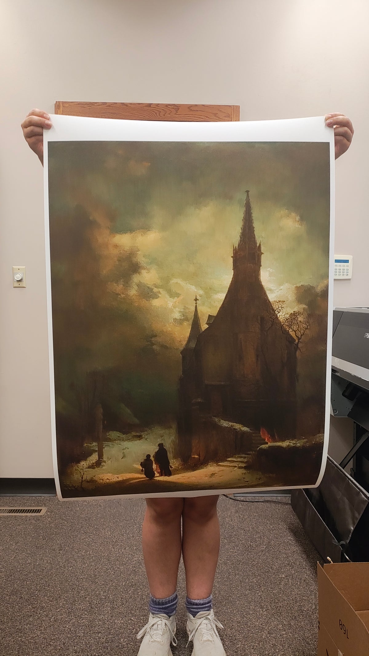 New! Winter Landscape with Convent Church – Carl Hilgers – Catholic Art Print – Archival Quality