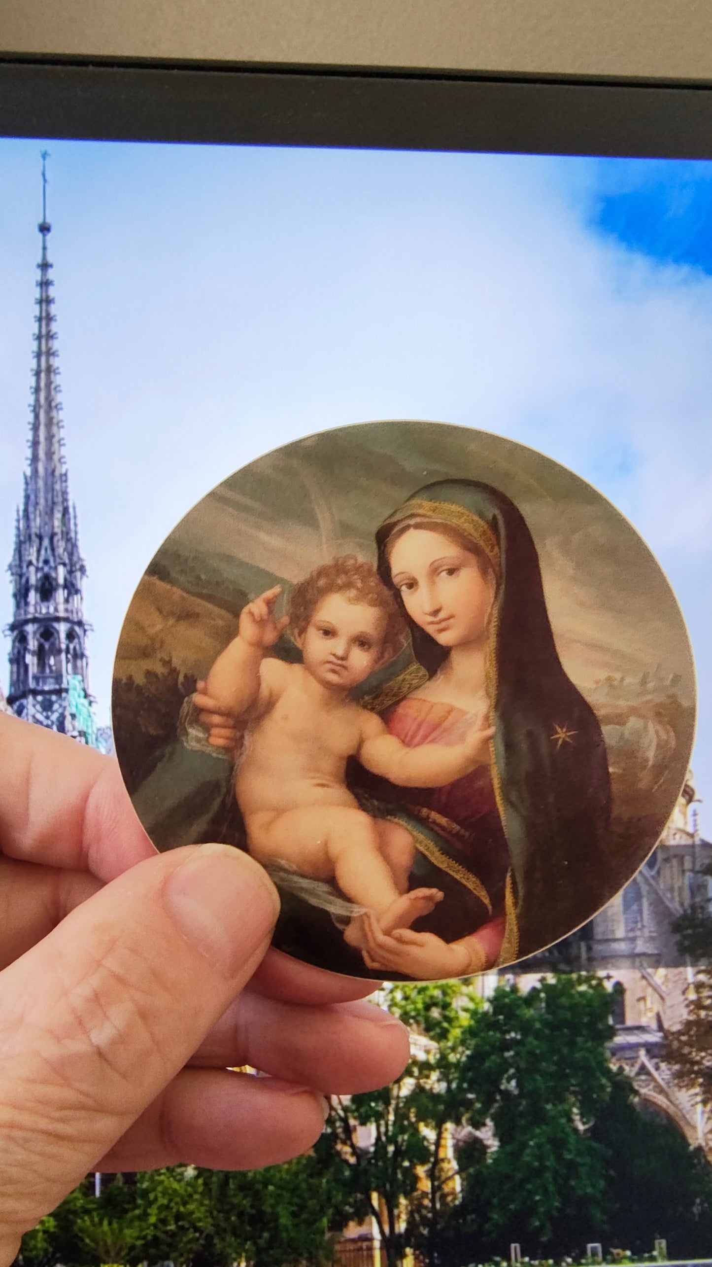New! Madonna and Child – Giulio Licinio – 3" Catholic Sticker – High Quality Vinyl