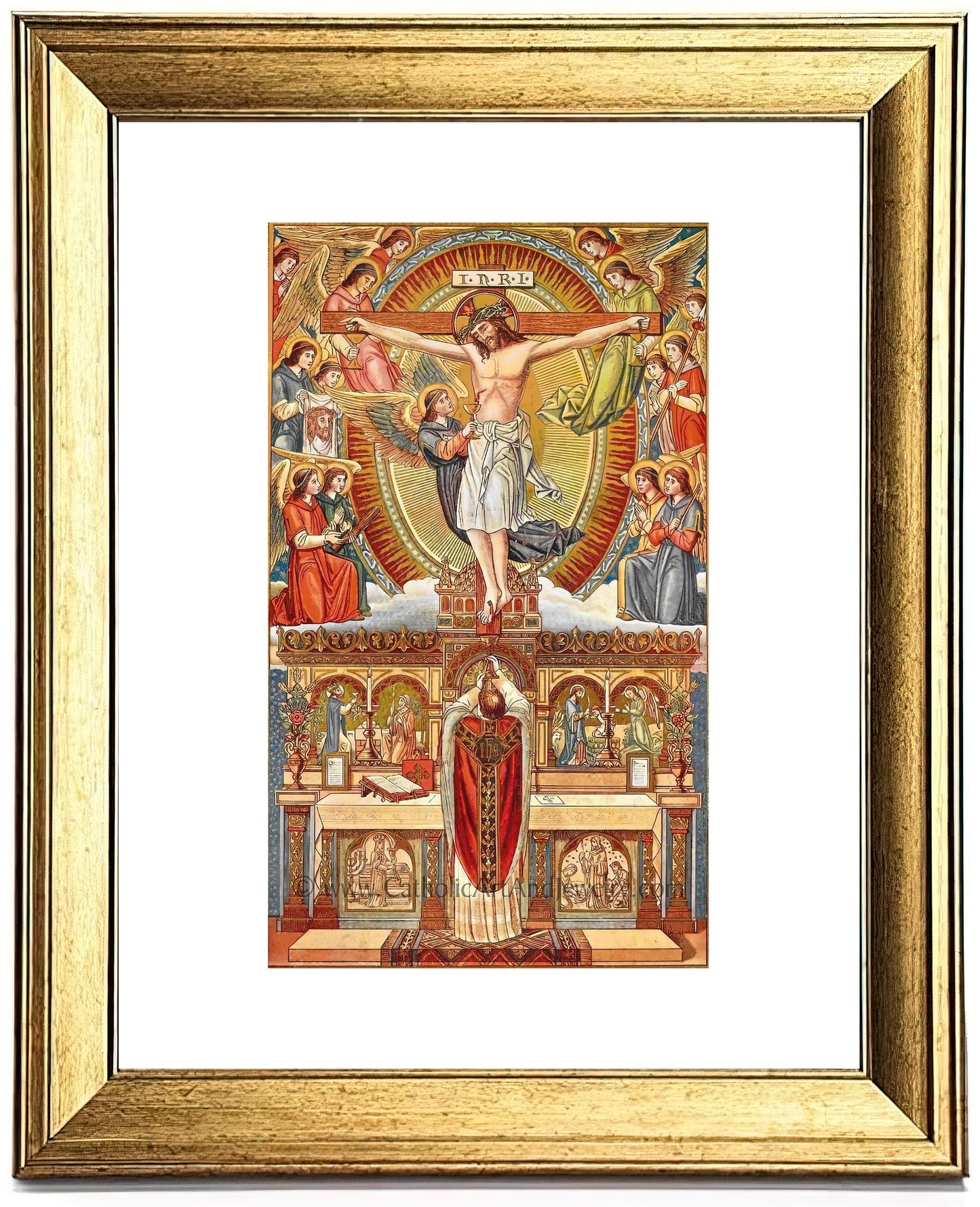 The Holy Mass –4 Sizes – based on a Vintage Holy Card – Catholic Art Print – Archival Quality