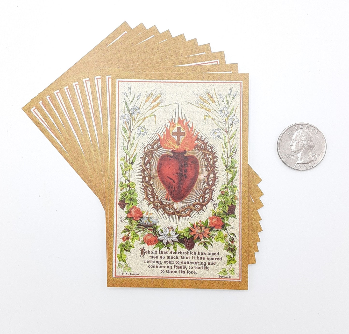 Holy Card Sacred Heart of Jesus – pack of 10/100/1000 – Restored Vintage Holy Card