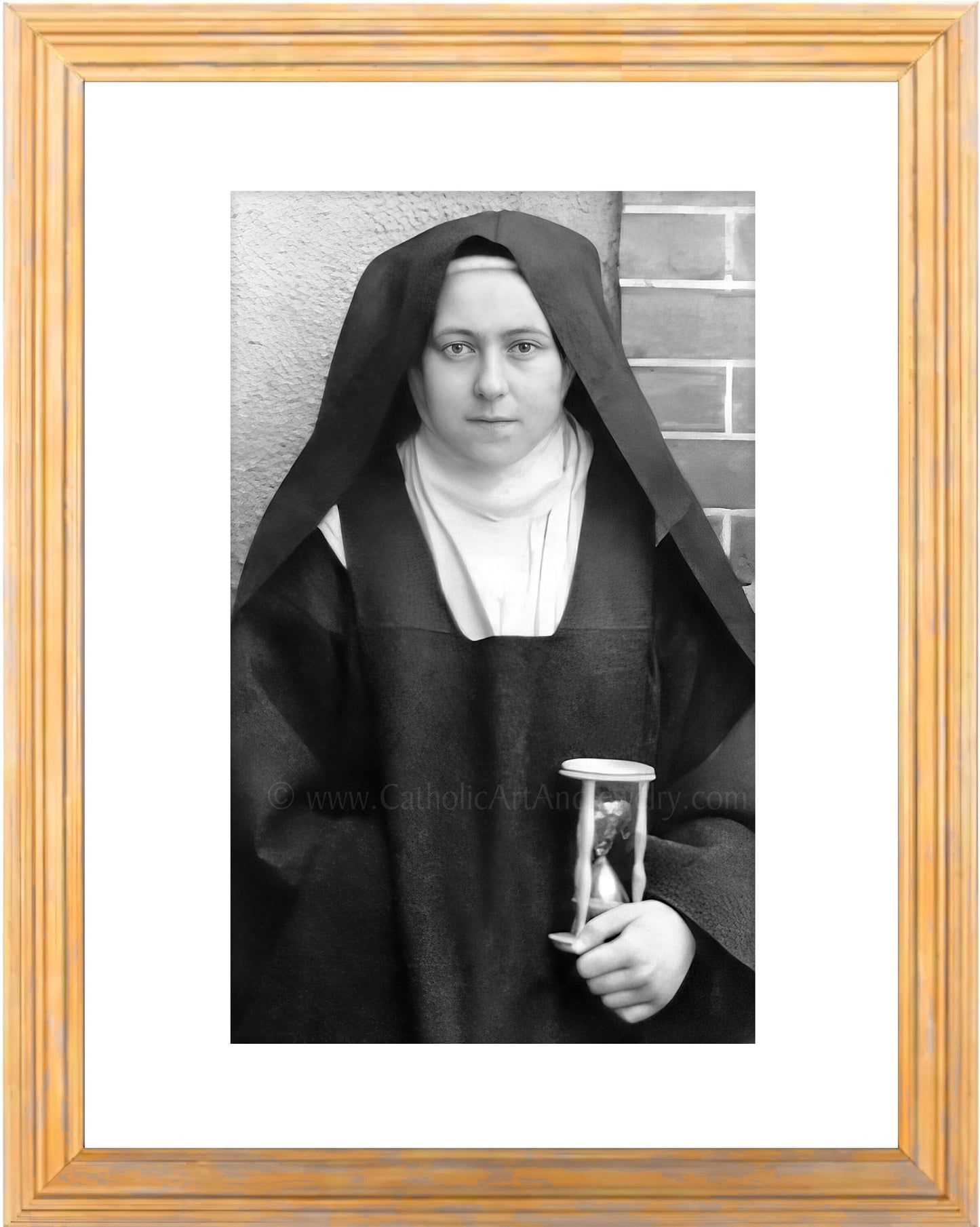 Saint Therese with Hour Glass – Restored! – 3 sizes – Catholic Art Print