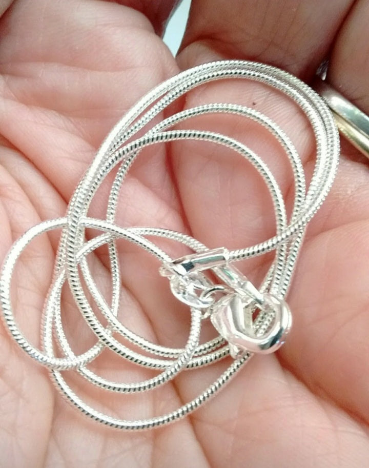 Silver Snake Chain Only -18 inch 22 inch 26 inch