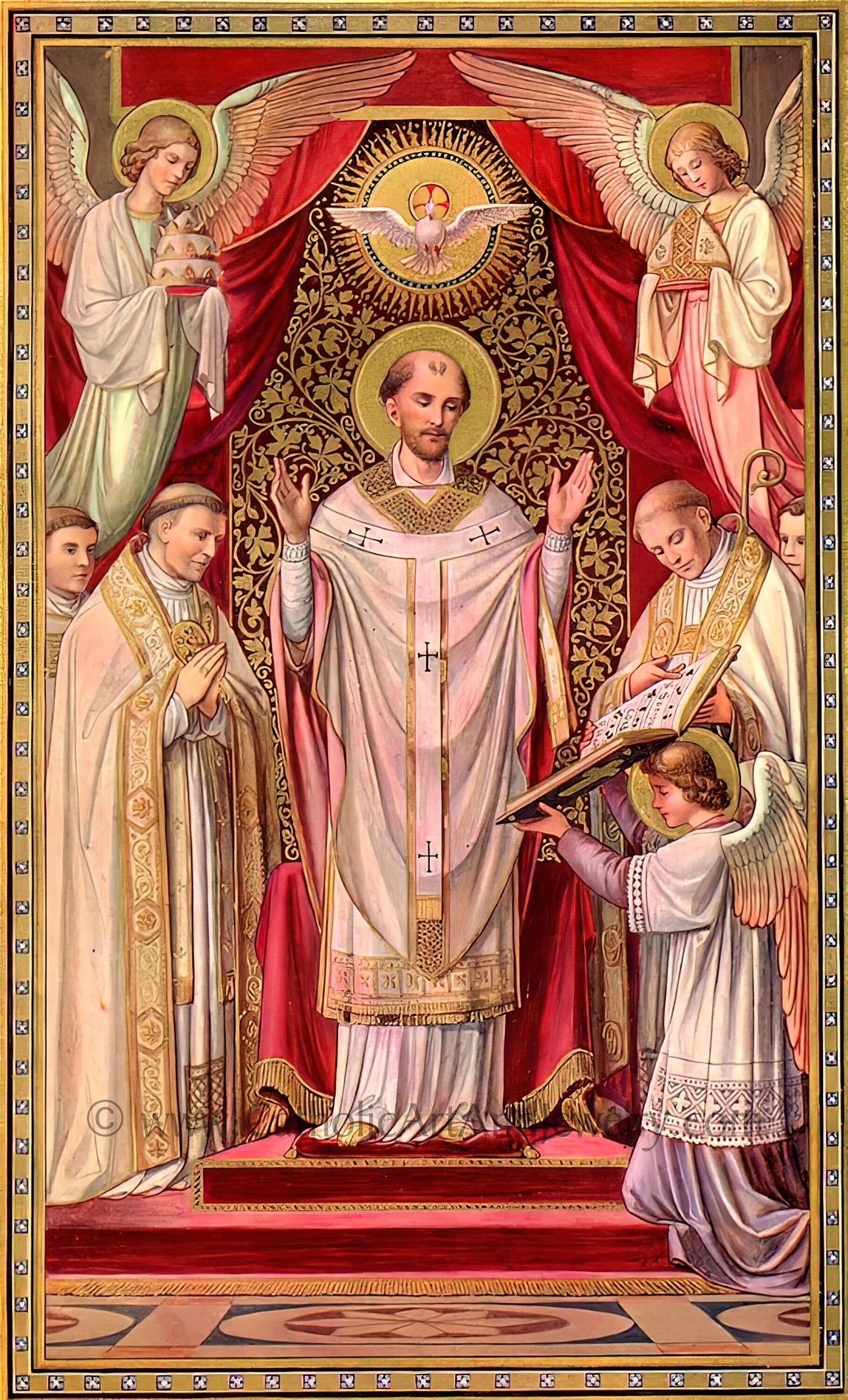 St. Gregory the Great – 3 sizes – Based on an Antique Holy Card – Catholic Art Print – Archival Quality