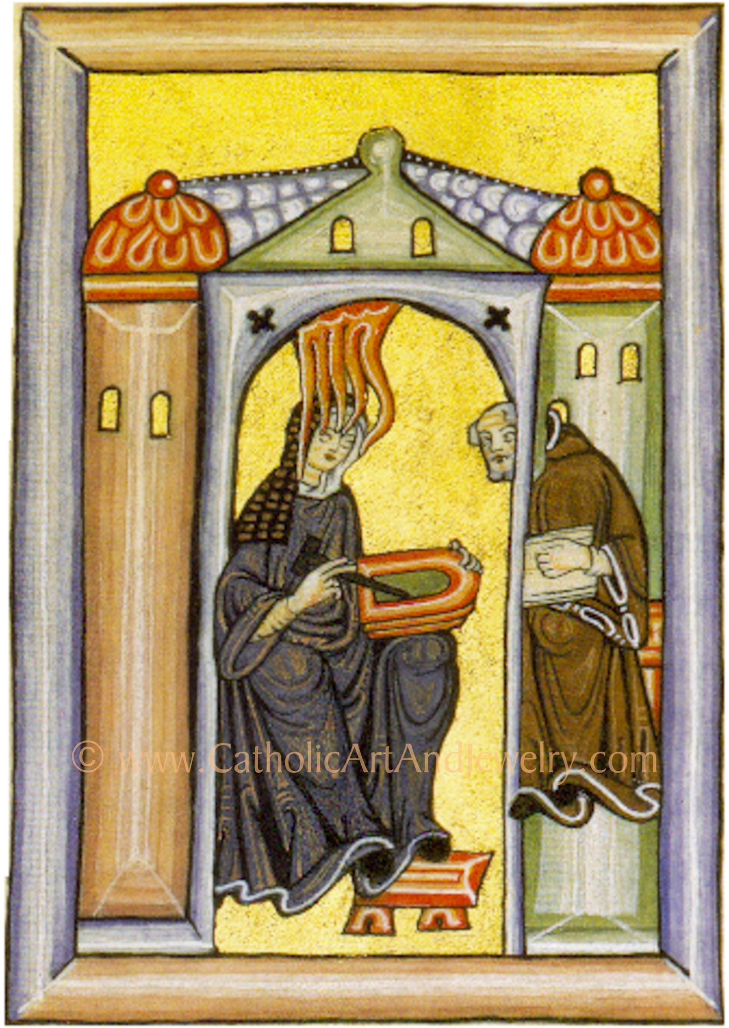 Hildegard of Bingen – “Self Portrait” – Catholic Art Print – Mystic Visions – Archival Quality – Catholic Gift
