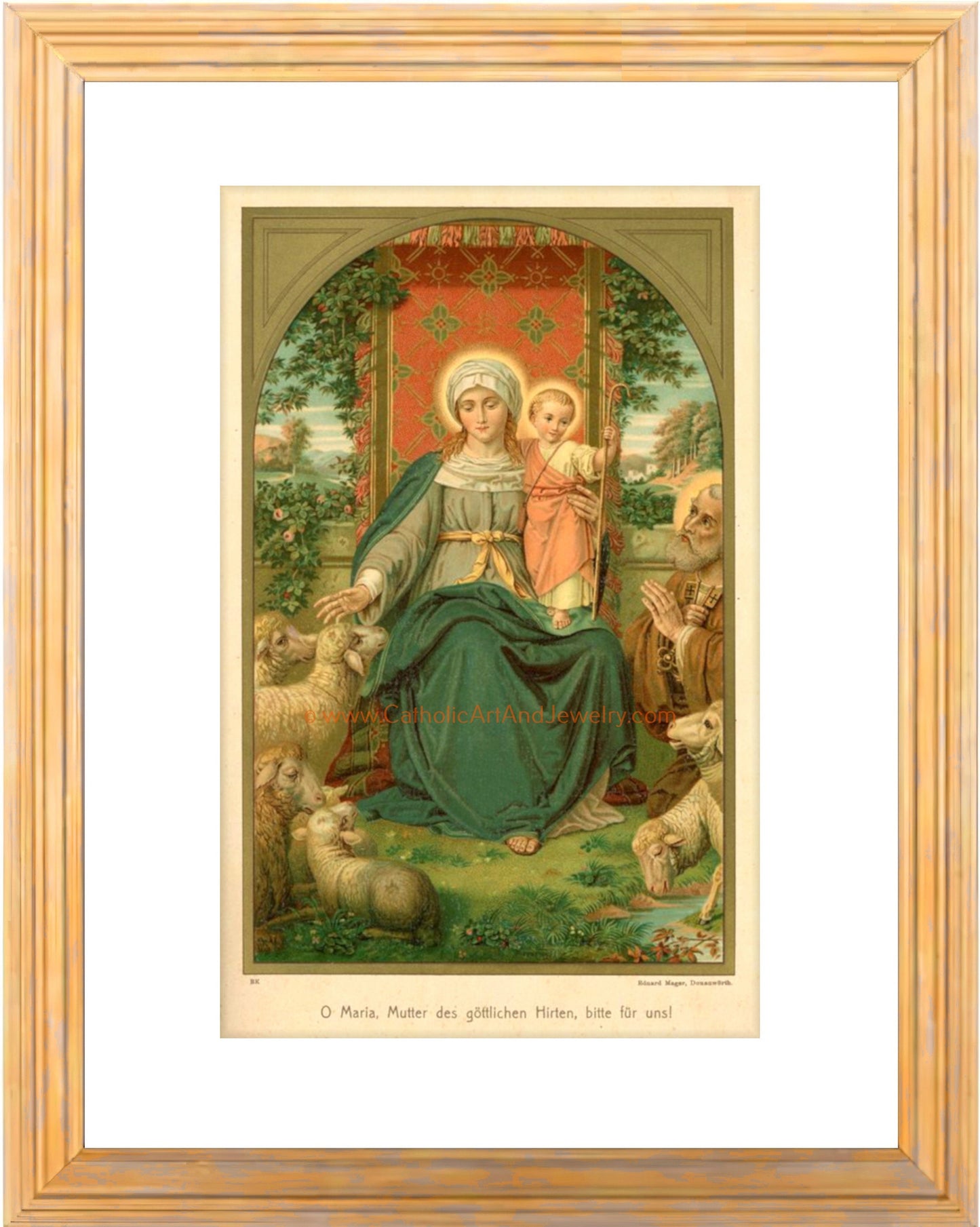 Mother of the Divine Shepherd – based on a Vintage Holy Card – Catholic Art Print – Archival Quality