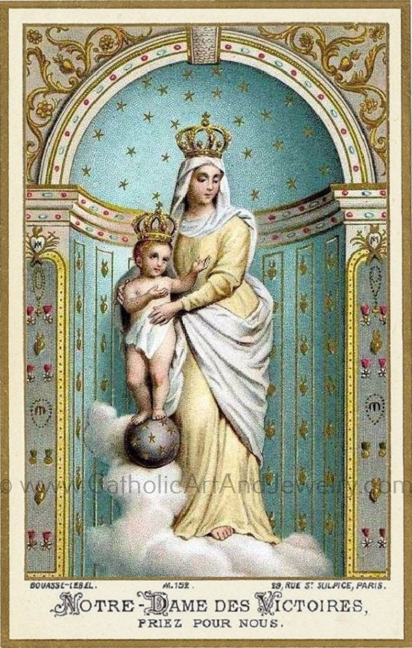 Our Lady of Victory Holy Card – pack of 10/100/1000 – Restored Vintage Holy Card