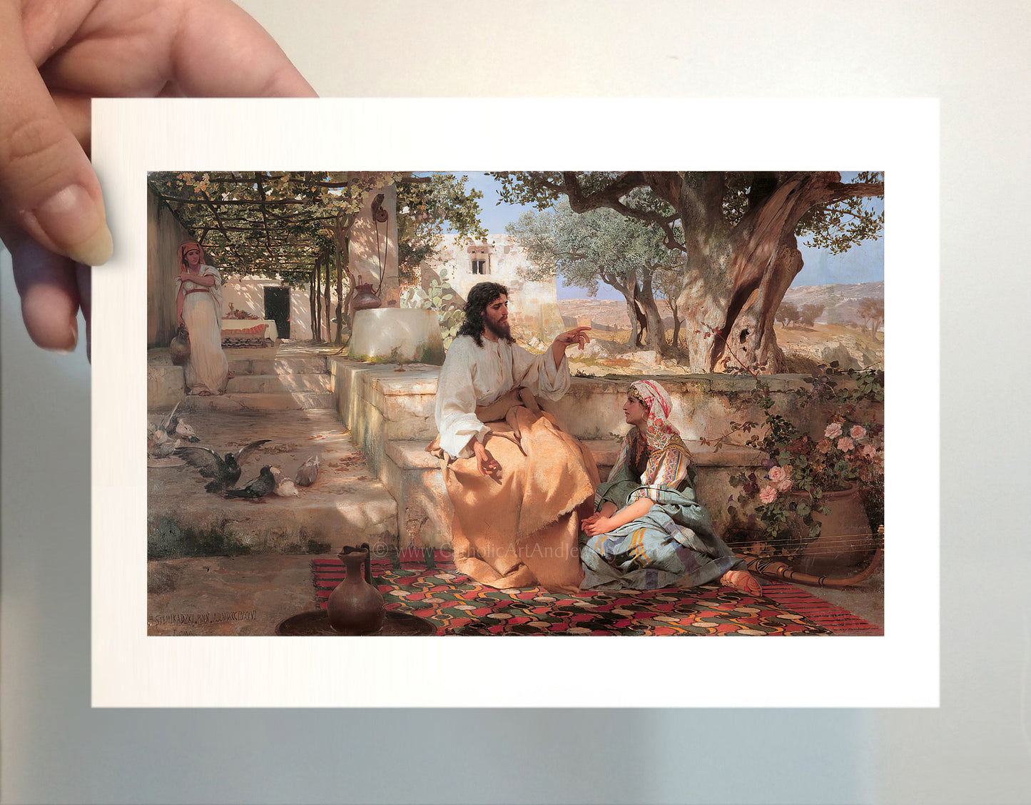 Martha and Mary with Jesus – 4 sizes – Henryk Siemiradzki – Catholic Art Print
