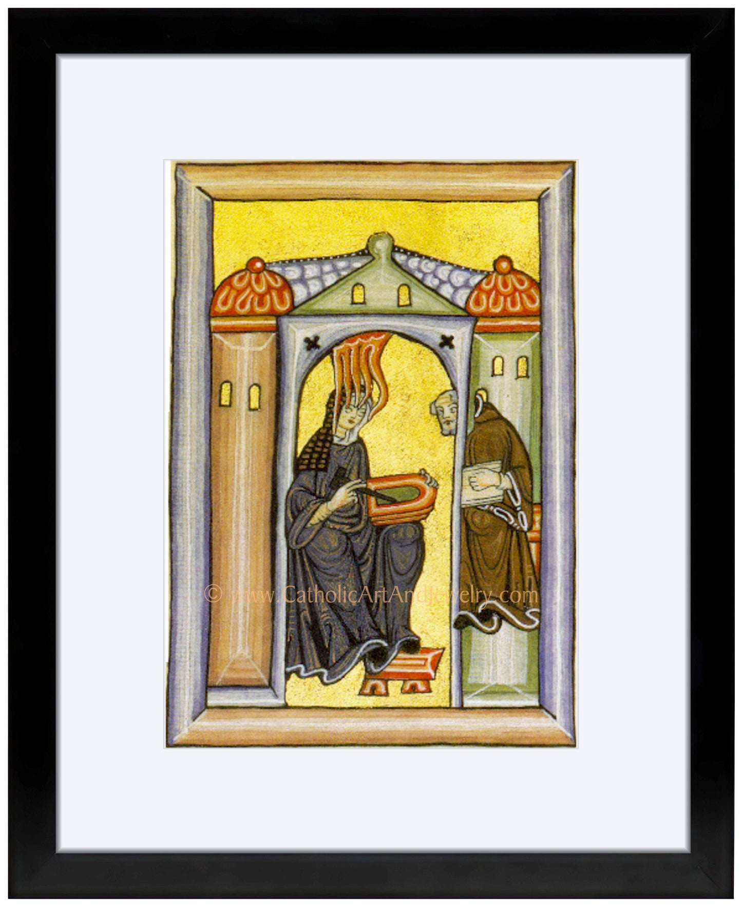Hildegard of Bingen – “Self Portrait” – Catholic Art Print – Mystic Visions – Archival Quality – Catholic Gift
