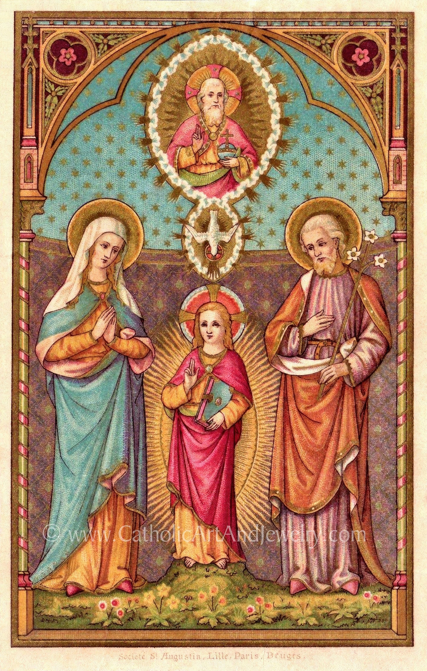 Holy Family Holy Cards – Restored Holy Card from the Society of St. Augustine – pack of 10/100/1000