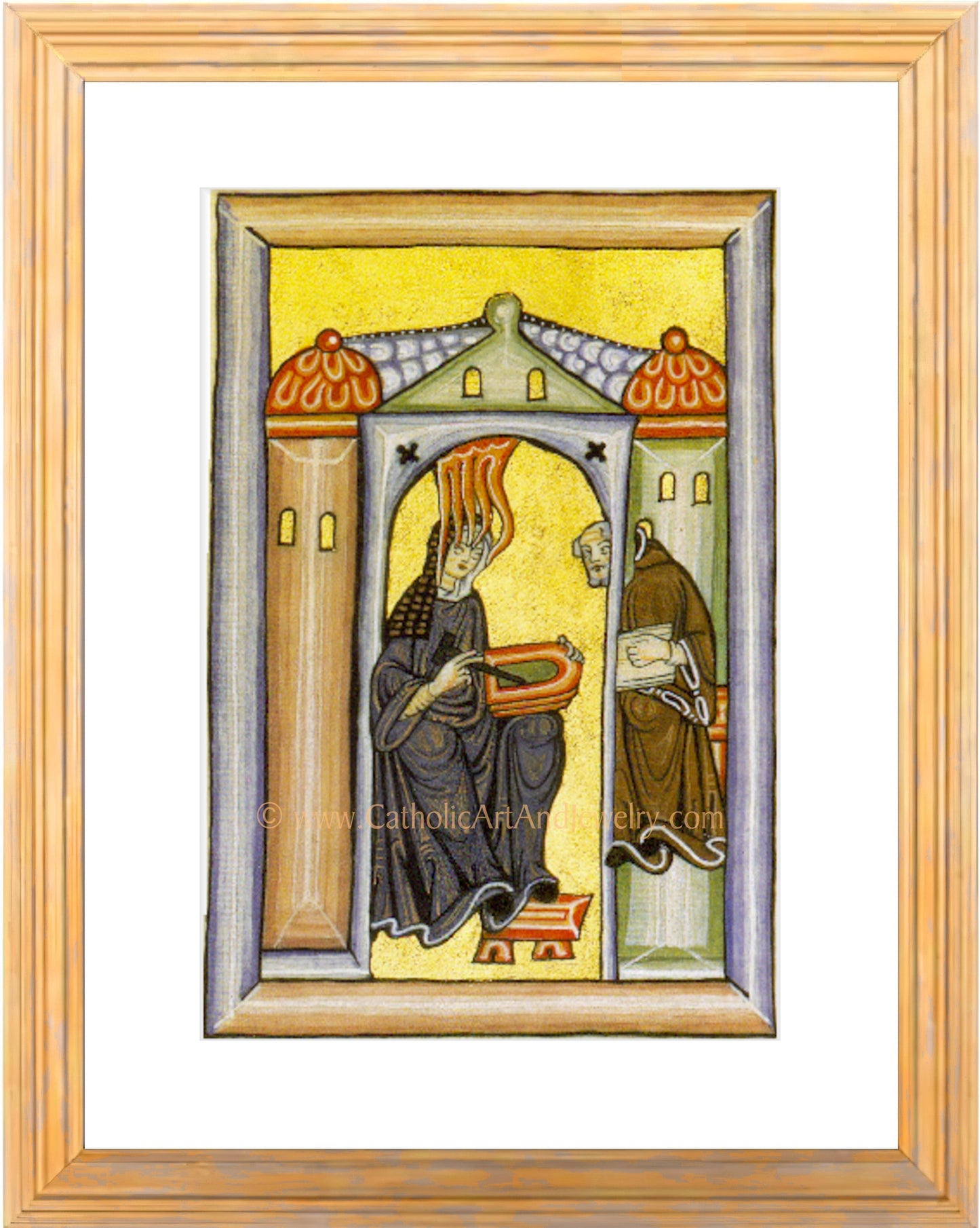 Hildegard of Bingen – “Self Portrait” – Catholic Art Print – Mystic Visions – Archival Quality – Catholic Gift