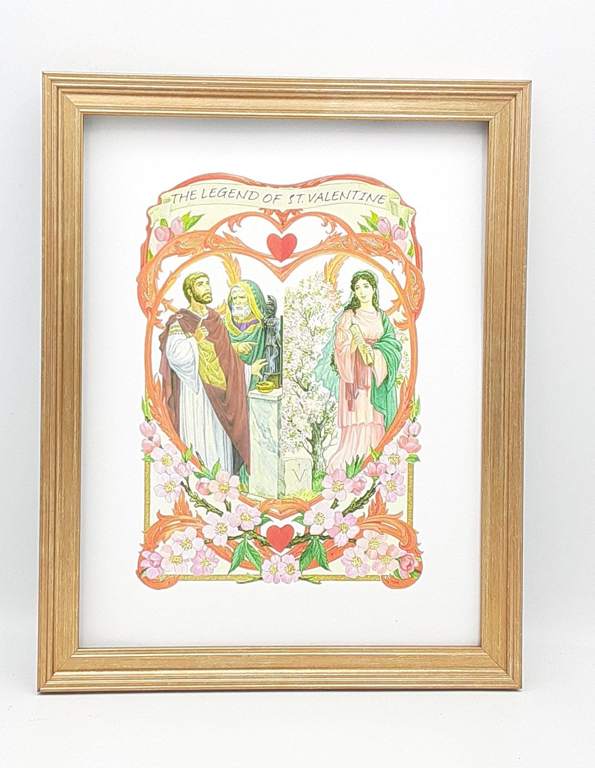 Saint Valentine's Legend – Based on Vintage Holy Card – Catholic Valentine Gift
