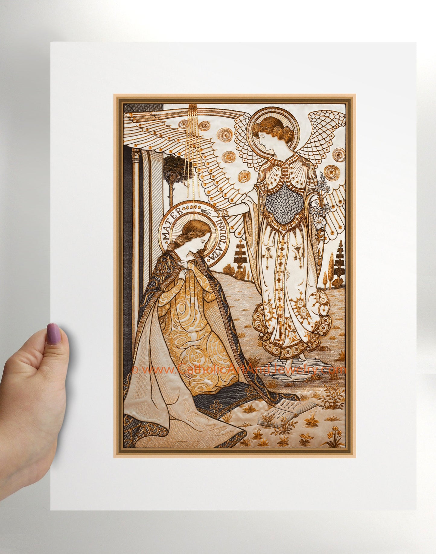 The Annunciation – Mater Inviolata – Embroideries – Vintage Catholic Art Print – Archival Quality